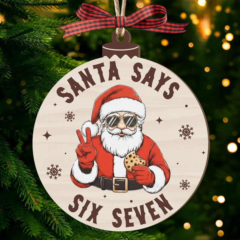 Hyperlama 67 Ornament 2025, Funny 6 7 Ornament Stocking Stuffers for Teens Girl, Boy, The Year of 67 Ornaments for Christmas Tree, Santa Says Six Seven Trendy Stuff, Late Christmas Gag Gifts - Image 2
